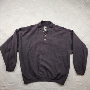 Original Island Sport gray henley pull over sweater size M